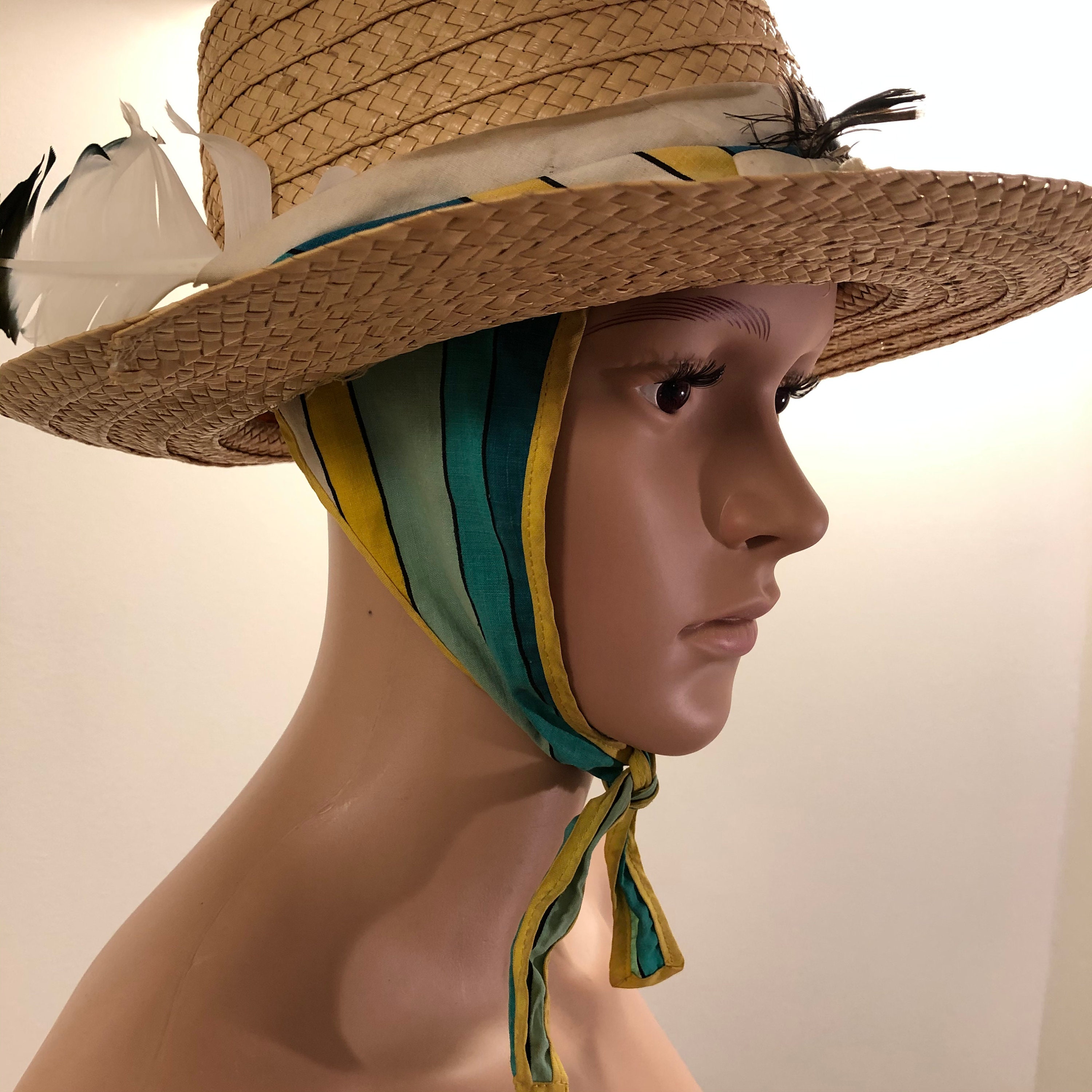 Womens Vintage Gazebo Hat with attached scarf Etsy