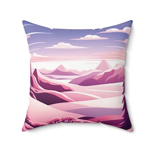 Throw Pillow Mountain Pillow Cover Mountain Scene Pillow Cover Gift for New Homeowner Camping Pillow Mountain Gift Art for Outdoor Lover