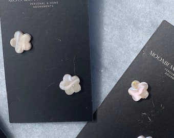 Pastel Flower Studs: Handmade Polymer Clay Earrings