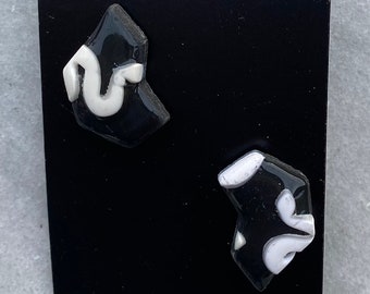 Black & White Studs/ Abstract Studs/ Modern Studs/ Statement Studs/ Statement Earrings