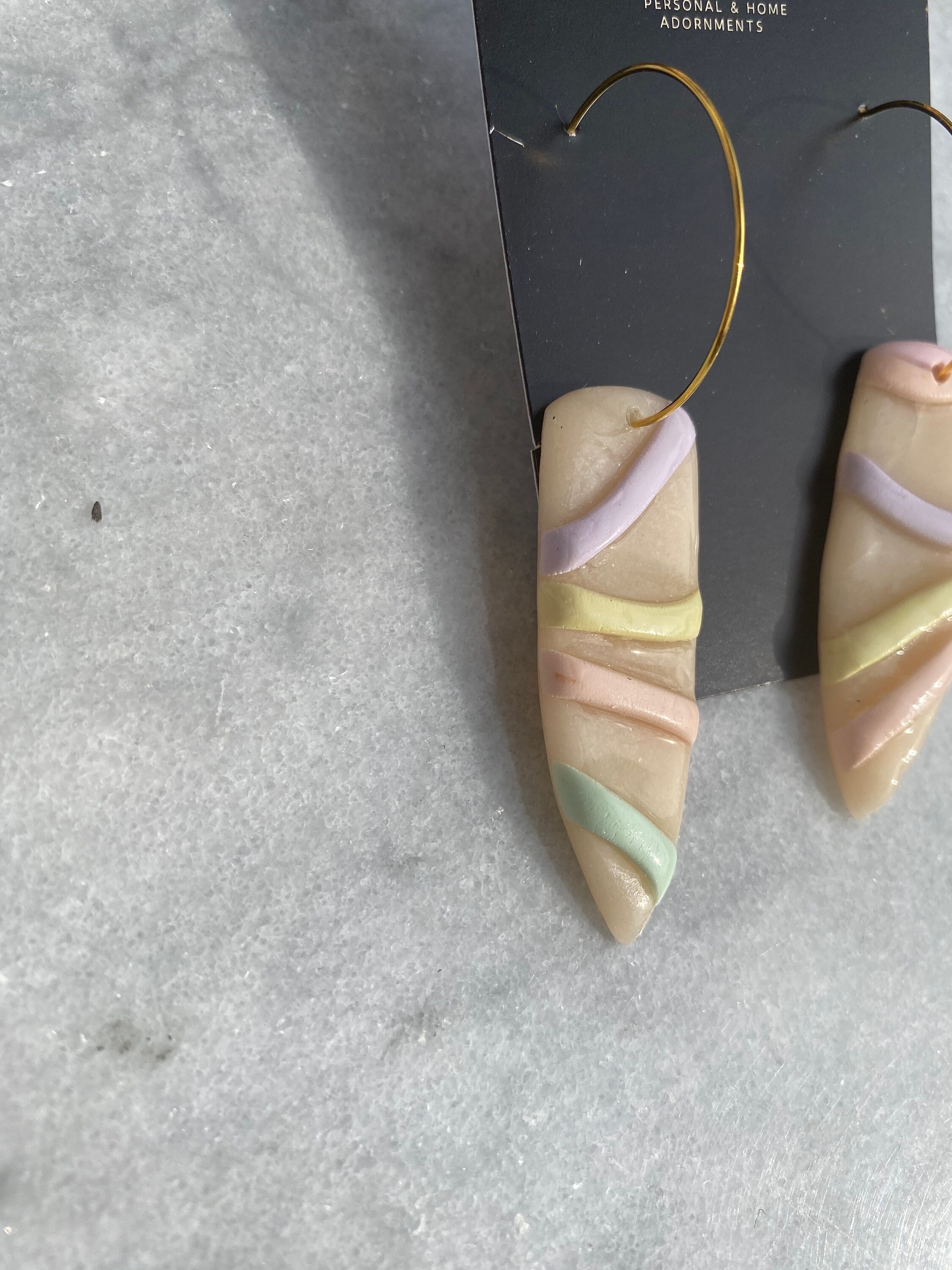 Pastel Earrings/ Polymer Clay Earrings/ Summer Earrings/ Dagger