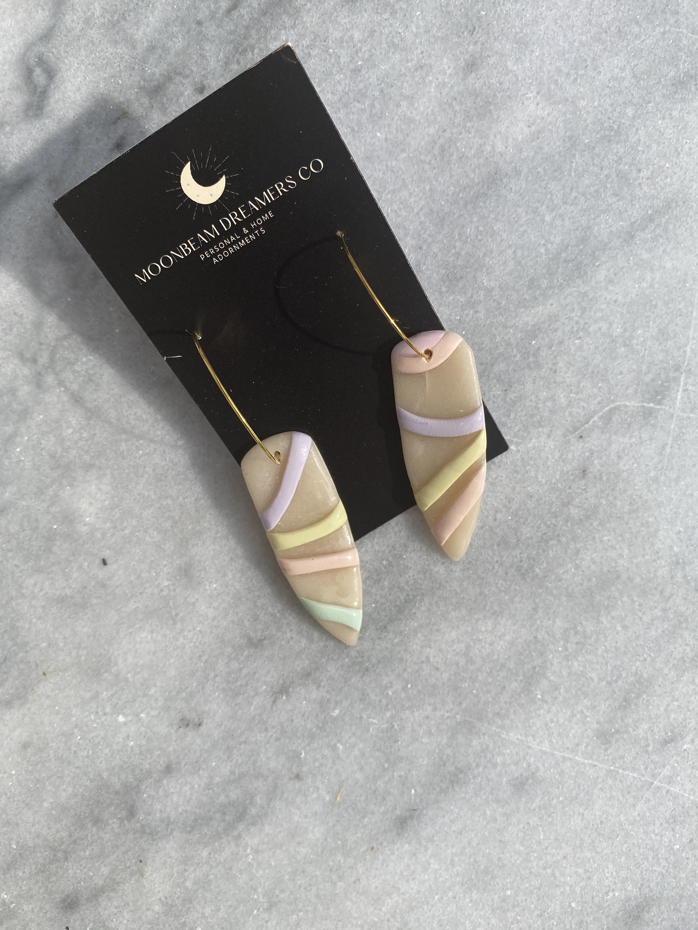 Pastel Earrings/ Polymer Clay Earrings/ Summer Earrings/ Dagger