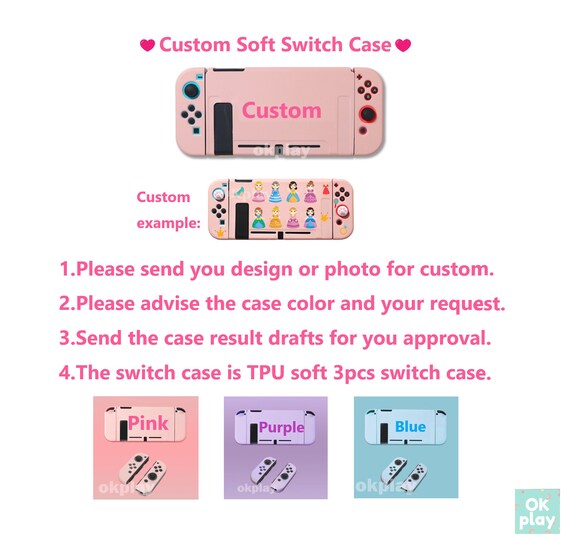 Kirby Nintendo Switch Case Kirby Switch Case Custom Switch Case Nintendo  Switch Skin Nintendo Switch Shell Pink Switch Case 