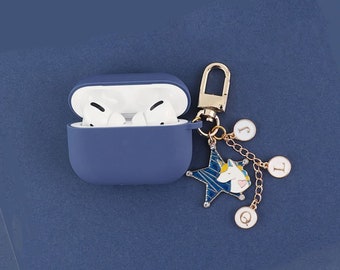 Personalized AirPod pro Case, Initials AirPods pro Case, Custom Silicone Airpod Keychain Unicorn,AirPods pro Cover, Name Airpods Holder