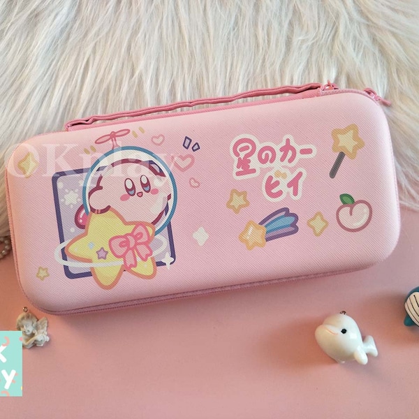 Cute Nintendo Switch 2 Carrying Case -Nintendo Switch Case- Cartoon Pink Switch Oled Protective Case Cover- Switch Accessories