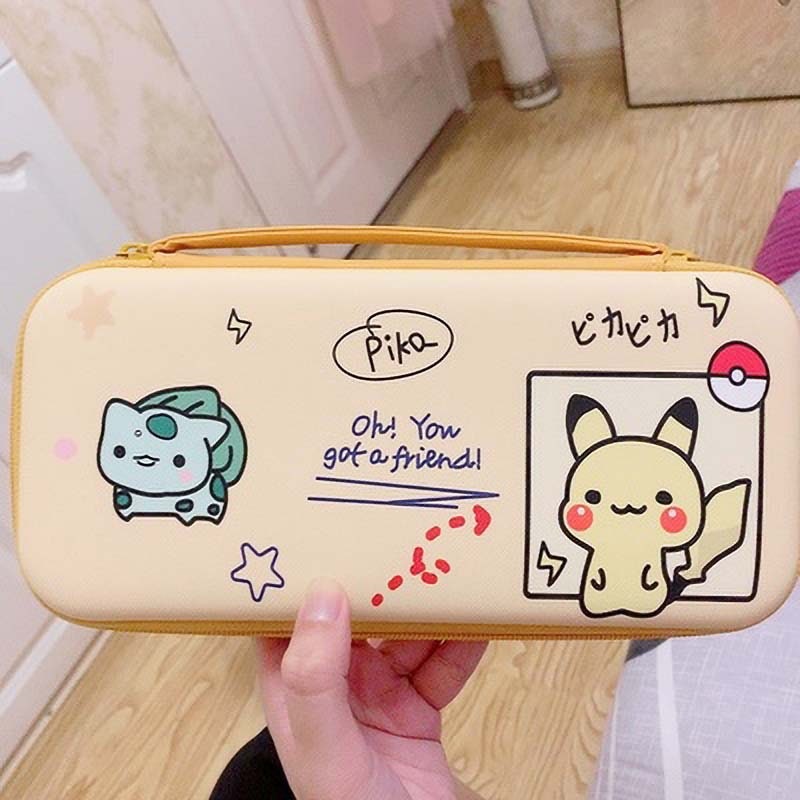 Cute Cartoon Yellow Pokemon Pikachu with Friends Monsters Nintendo Switch  Carrying Case Protection Bag –