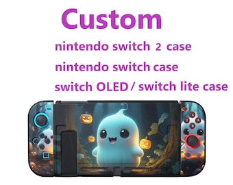 カスタムNintendo Switch 2ケース - パーソナライズされたNintendo Switchシェル - アニメSwitch OLEDケースカバー - ドッキング可能なかわいいゴーストSwitch Liteアクセサリー