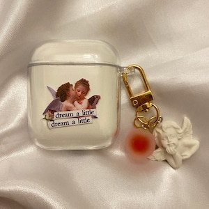 Cute AirPod Case, Airpods Pro Case,Clear Angel AirPod Case,Transparent Silicone Airpod 3 Keychain,Airpods 4,AirPods Pro Cover,Airpods Holder