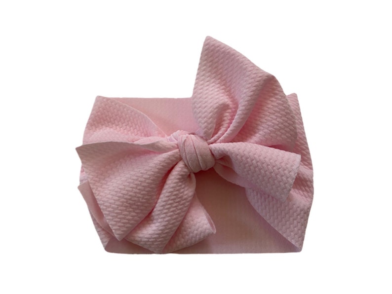 Light Pink Messy Head Wrap Big Bow Headbands Baby Toddler ...