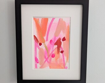 Original Art Painting, Strawberry Milk 04 Series, Acrylic Painting on paper