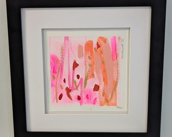 Original Art Painting, Strawberry Milk 08 Series, Acrylic Painting on paper