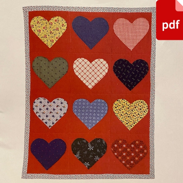 Valentine Quilt Vintage pattern PDF