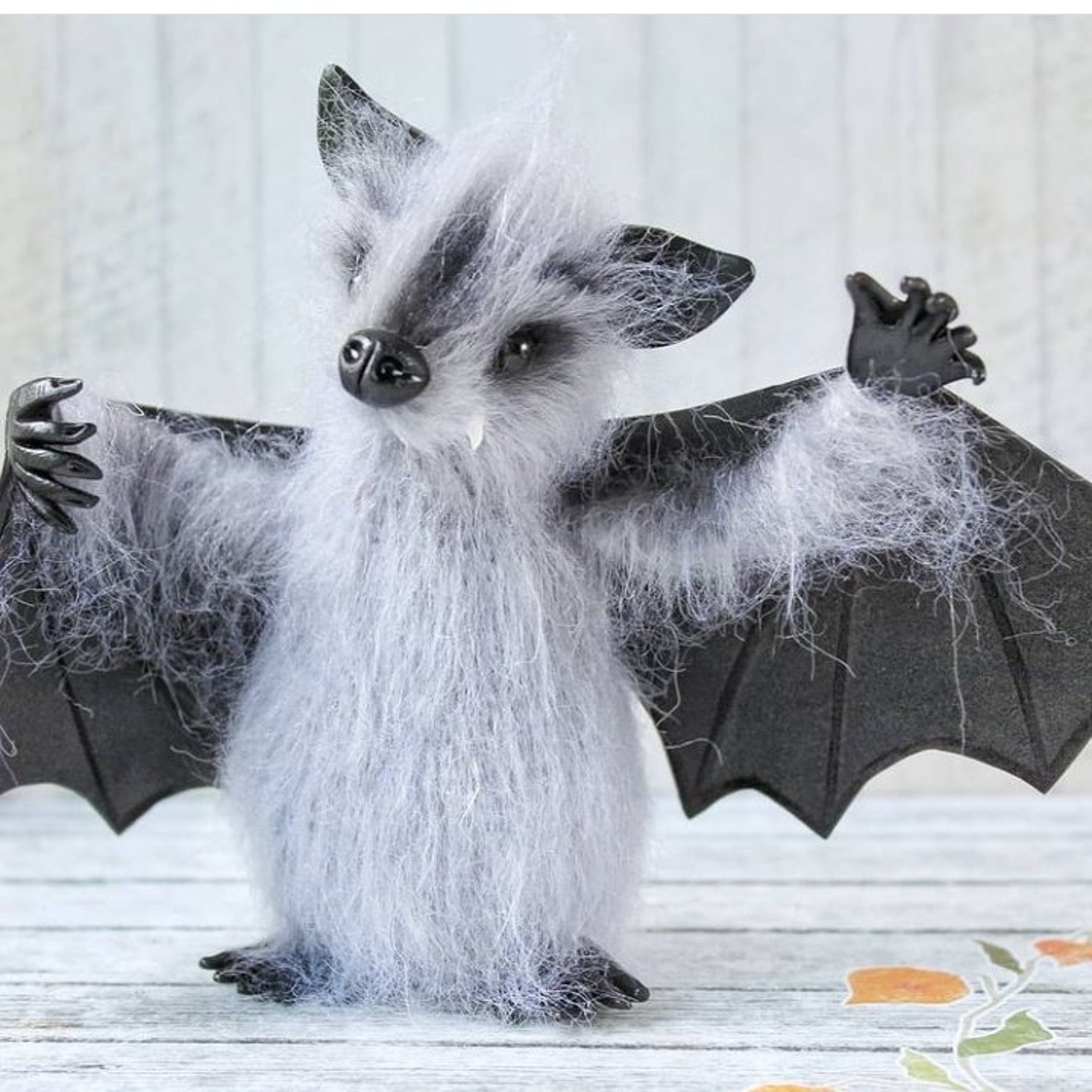 Bat with heart bat soft sculpture realistic bat doll cute Etsy