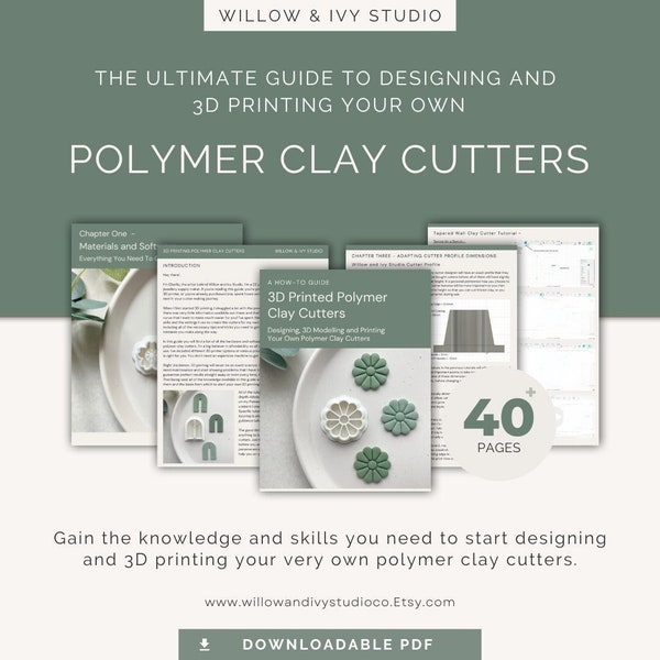 Polymer Clay Cutter 3D Druckanleitung, Herstellung von Polymer Clay Cutters, Designen und 3D Drucken von Clay Polymer Cutters, Digitale STL Dateien