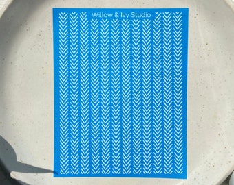 Silk Screen Stencil, Arrow Stencil, Silk Screen Polymer Clay, Reusable Silk Screen, Polymer Clay Tools, Clay Jewellery Supplies