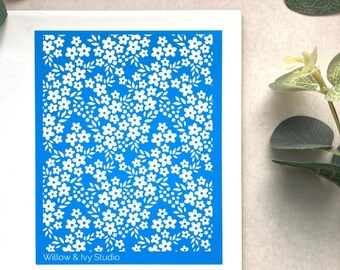 Silk Screen For Polymer Clay, Floral Silkscreen, Polymer Clay Silkscreen, Valentine Silk Screen, Polymer Clay Tools, Polymer Clay Silkscreen