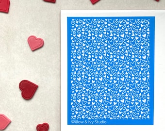 Silk Screen Stencil, Valentine’s Hearts Stencil, Silk Screen For Polymer Clay, Reusable Silk Screen, Polymer Clay Tools, Clay Jewellery