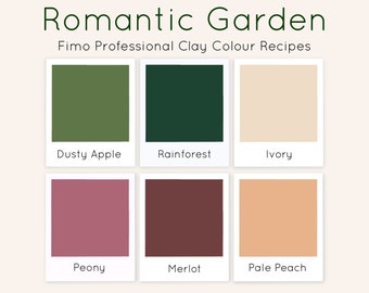 Polymer Clay Colour Recipe, Forest Colour Recipe, Fimo Professional Clay Colour, Clay Colour Recipe, Clay Colour Mixing, Colour Recipe Guide