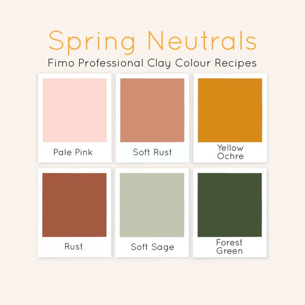 Polymer Clay Colour Recipe, Spring Colour Recipe, Fimo Professional Clay Colour, Clay Colour Recipe, Fimo Colour Mixing, Colour Recipe Guide