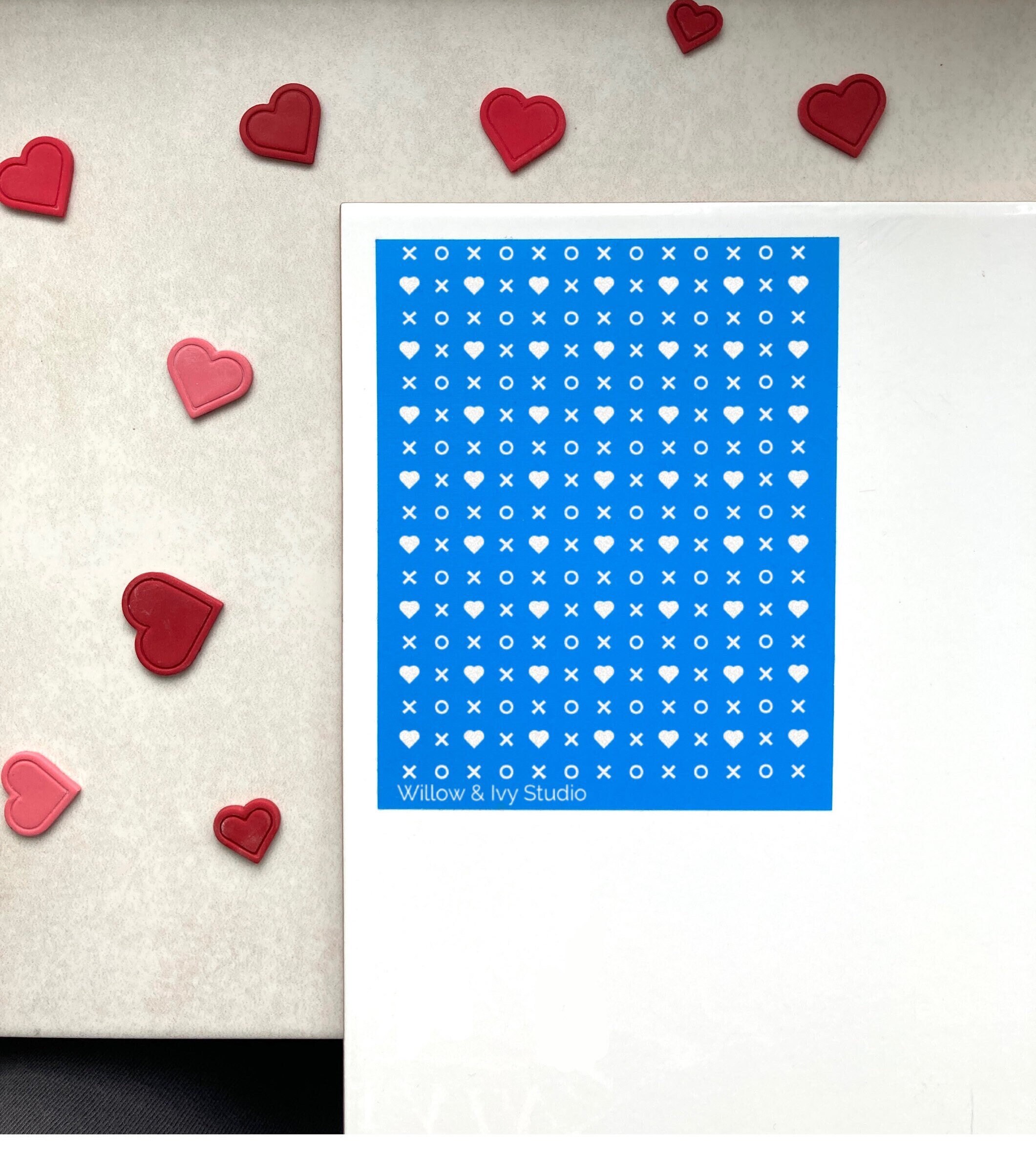  Juome Valentine's Day Silk Screen Stencils for Polymer