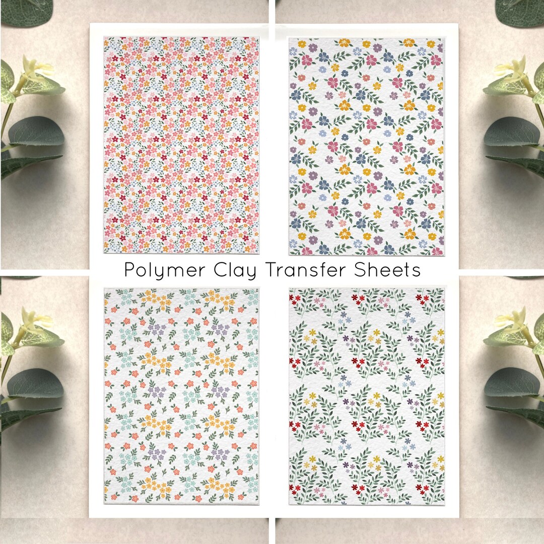 Transfer for Polymer Clay Floral Transfer Polymer Clay Etsy