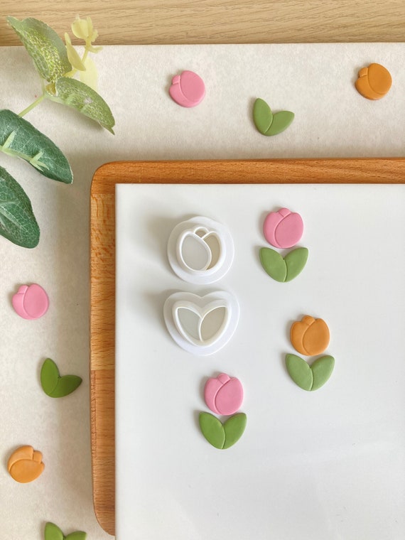 Polymer Clay Cutter, Tulip and Leaf Cutter, Tulip Cutter For Polymer Clay, Polymer Clay Tool, Clay Jewellery Supplies, Polymer Clay Cutter