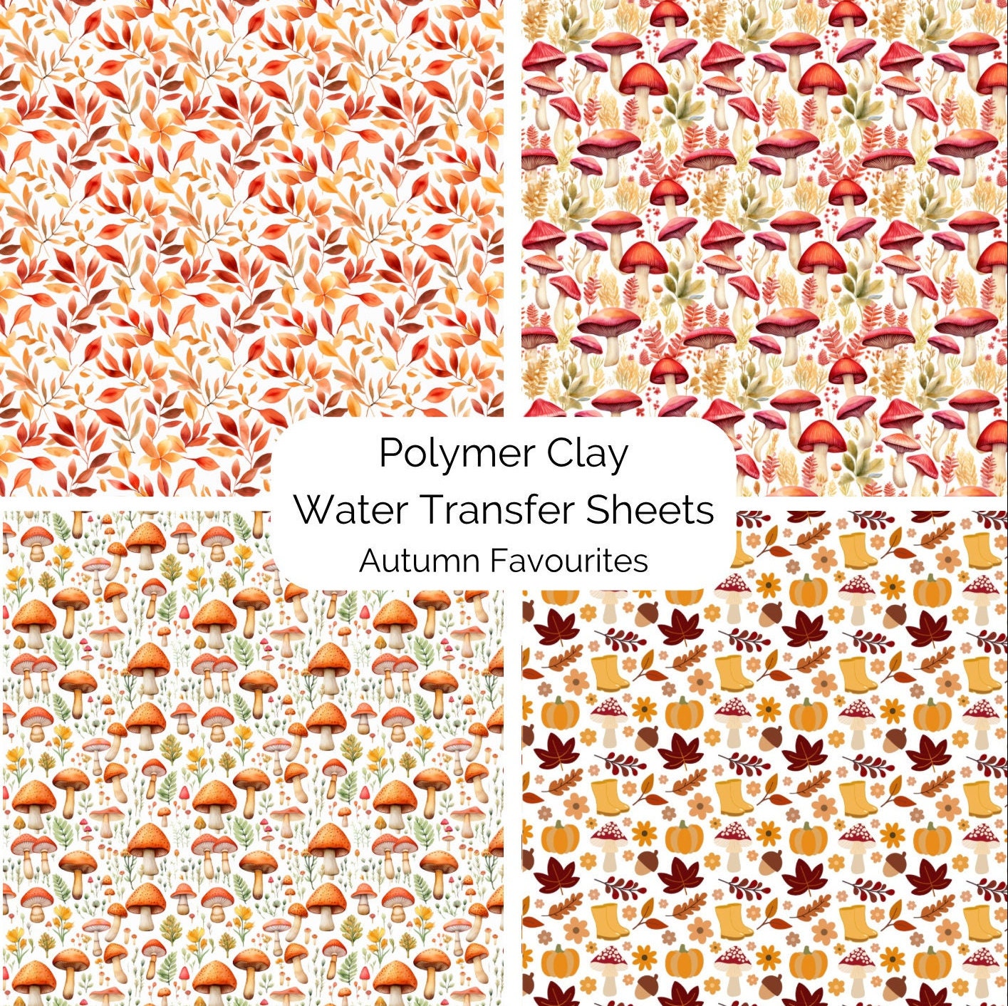 Bright Abstract Floral Polymer Clay Transfer Sheets, Waterless Application,  Image Transfer Paper, A6 Flower Paper 