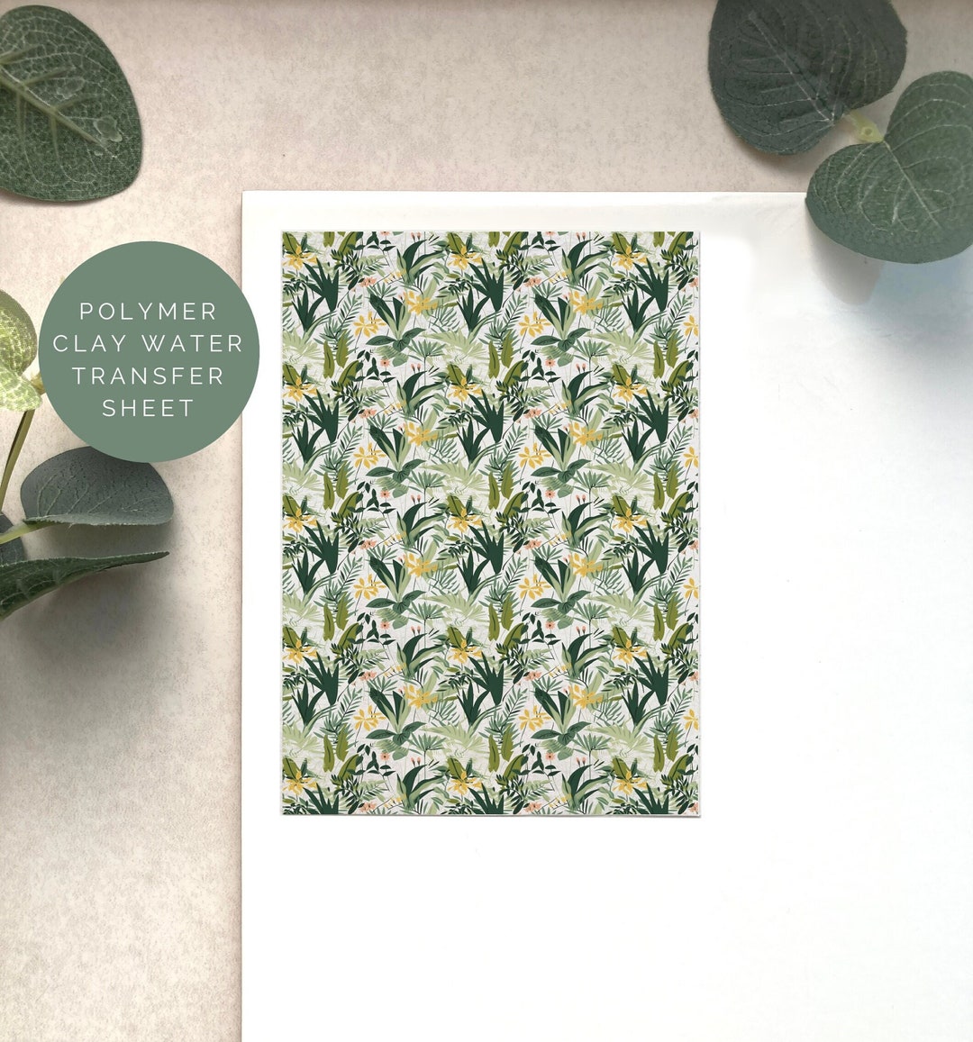Polymer Clay Transfer, Tropical Leaves, Transfer for Polymer Clay
