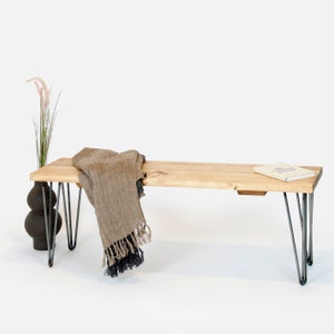 Reclaimed Rustic Bench [Steel Hairpin Legs] Handcrafted from Solid Wood