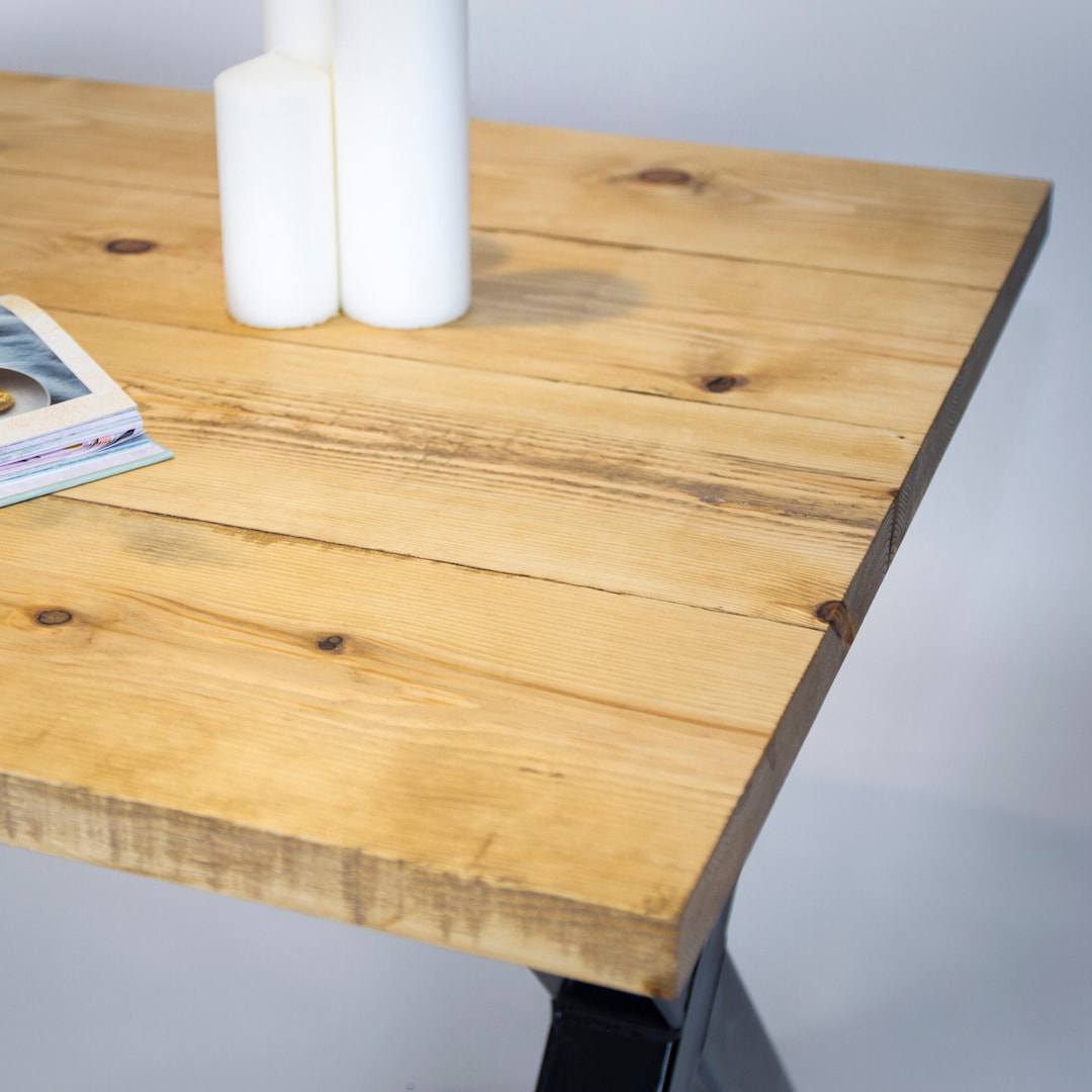 Industrial Dining Table Top no Legs Handcrafted From Solid Wood Etsy UK