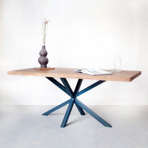 Modern Oak  Dining Table [With Steel Spider Legs]