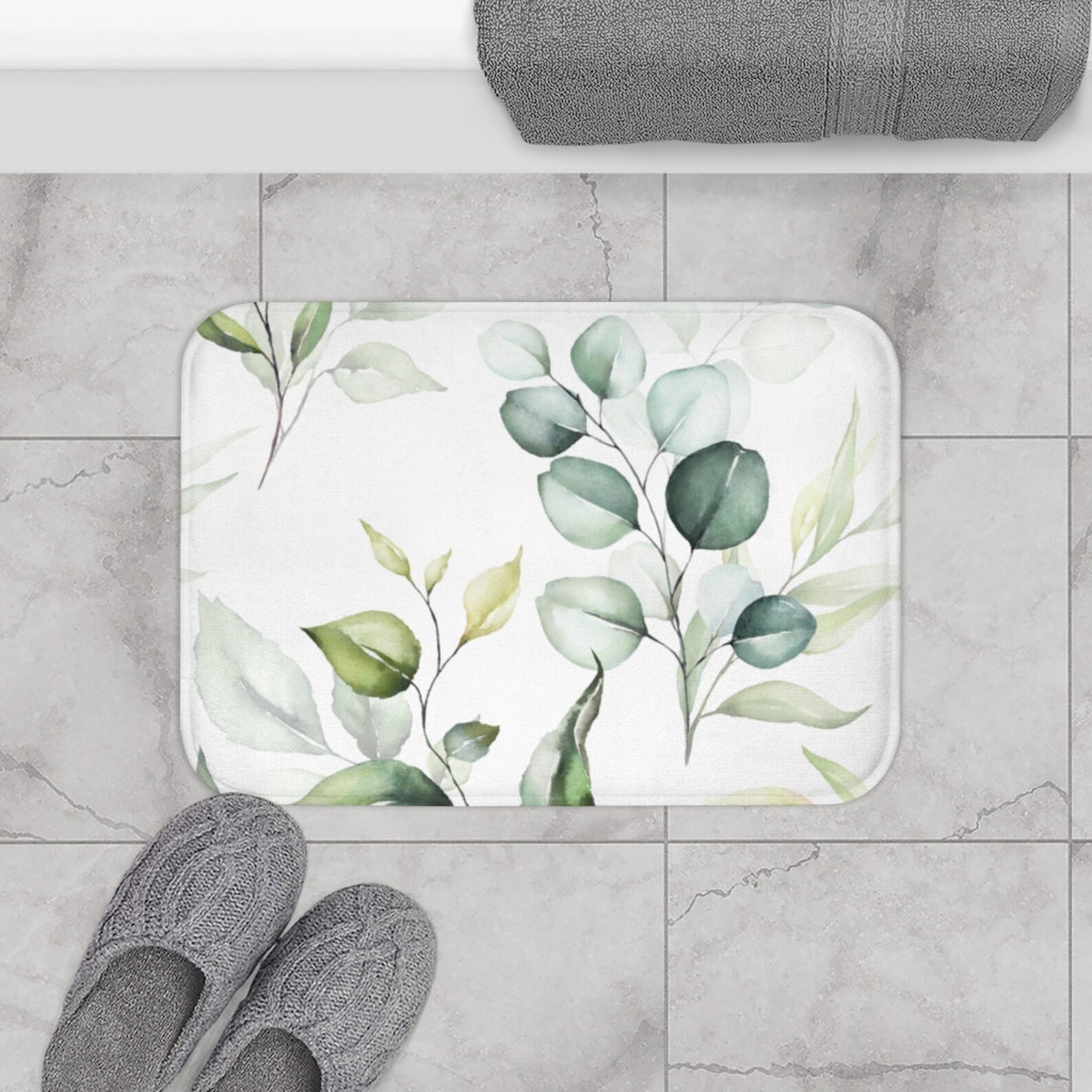 Eucalyptus Leaves Bathroom Rag Bath Mat Luxury and Elegant Etsy