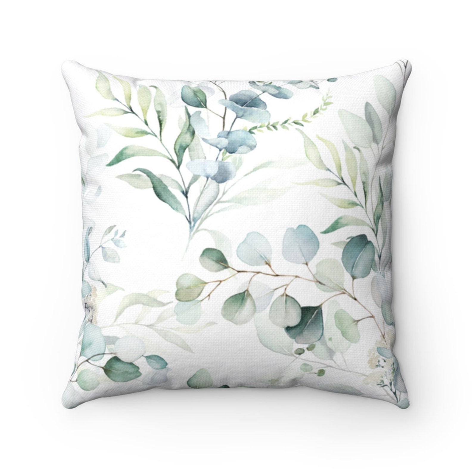 Eucalyptus Pillow Cover Floral Green Leaves Decorative Etsy