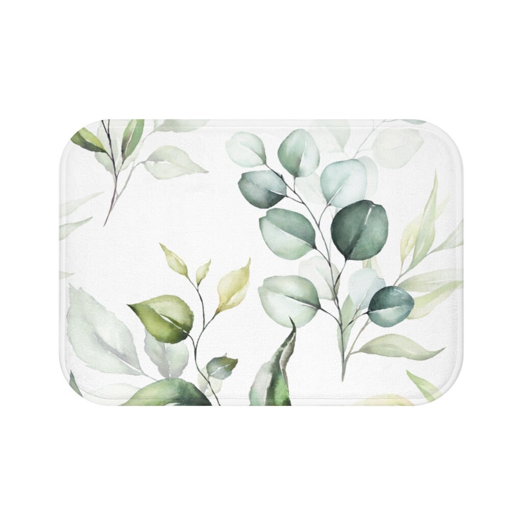 Eucalyptus Leaves Bathroom Rag Bath Mat Luxury and Elegant Etsy