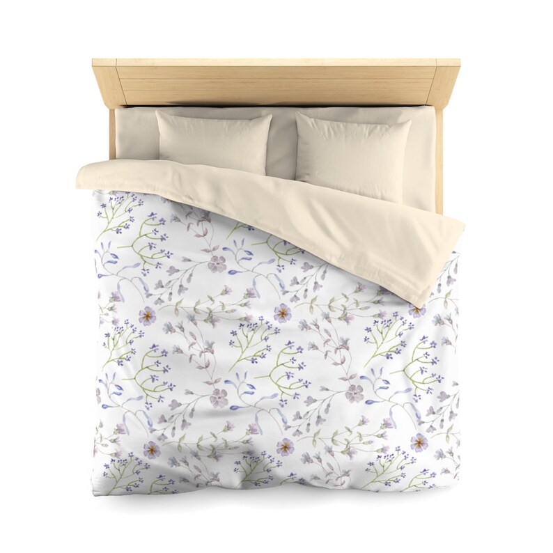 Floral Duvet Cover Lavender Bedding Delicate Flowers in Etsy
