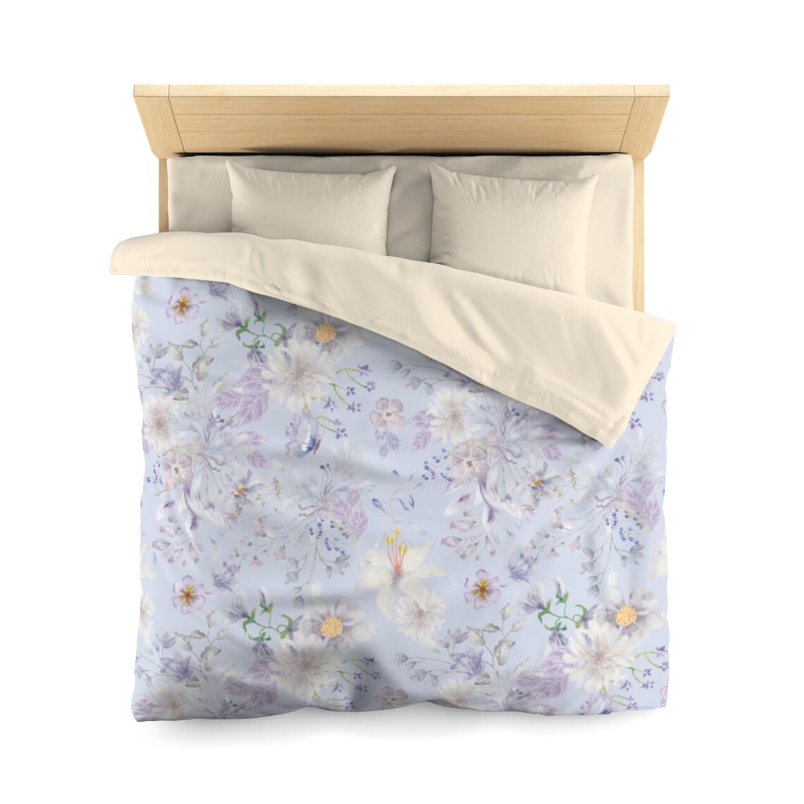 Floral Duvet Cover Lavender Bedding Irises and Lilac Etsy