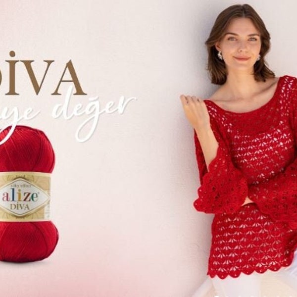 Alize Diva Yarn, Silky Yarn,Summer Yarn,silky effect Yarn