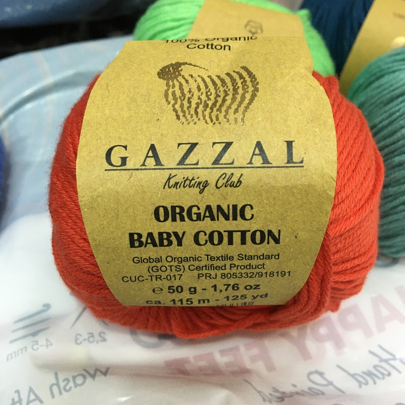Gazzal Organic Cotton Yarn Organic Baby Cotton Yarn Gazzal Certified Organic Baby Cotton Yarn zdjęcie 4