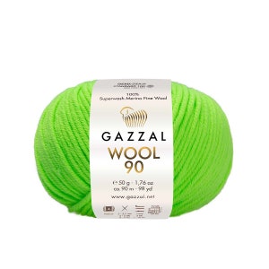 Superwash Merino Wool Yarn, Baby Wool Yarn, Medium Merino Wool Yarn, Gazzal Superwash Merino Medium Wool Yarn, OEKO-TEX Standart 100 Cert.
