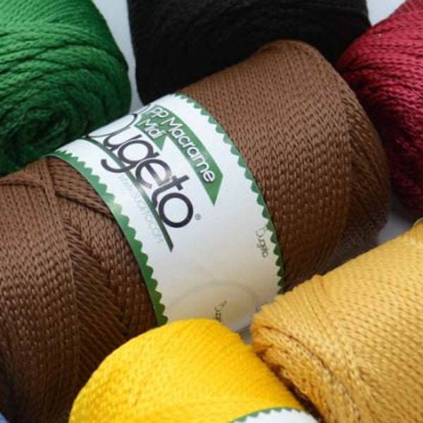 3 mm Bugeto Midi PP Macrame Yarn, Colored PP Yarn for macrame, 3 mm PP cord for knitting bag, Polypropylene macrame yarn for crochet bag