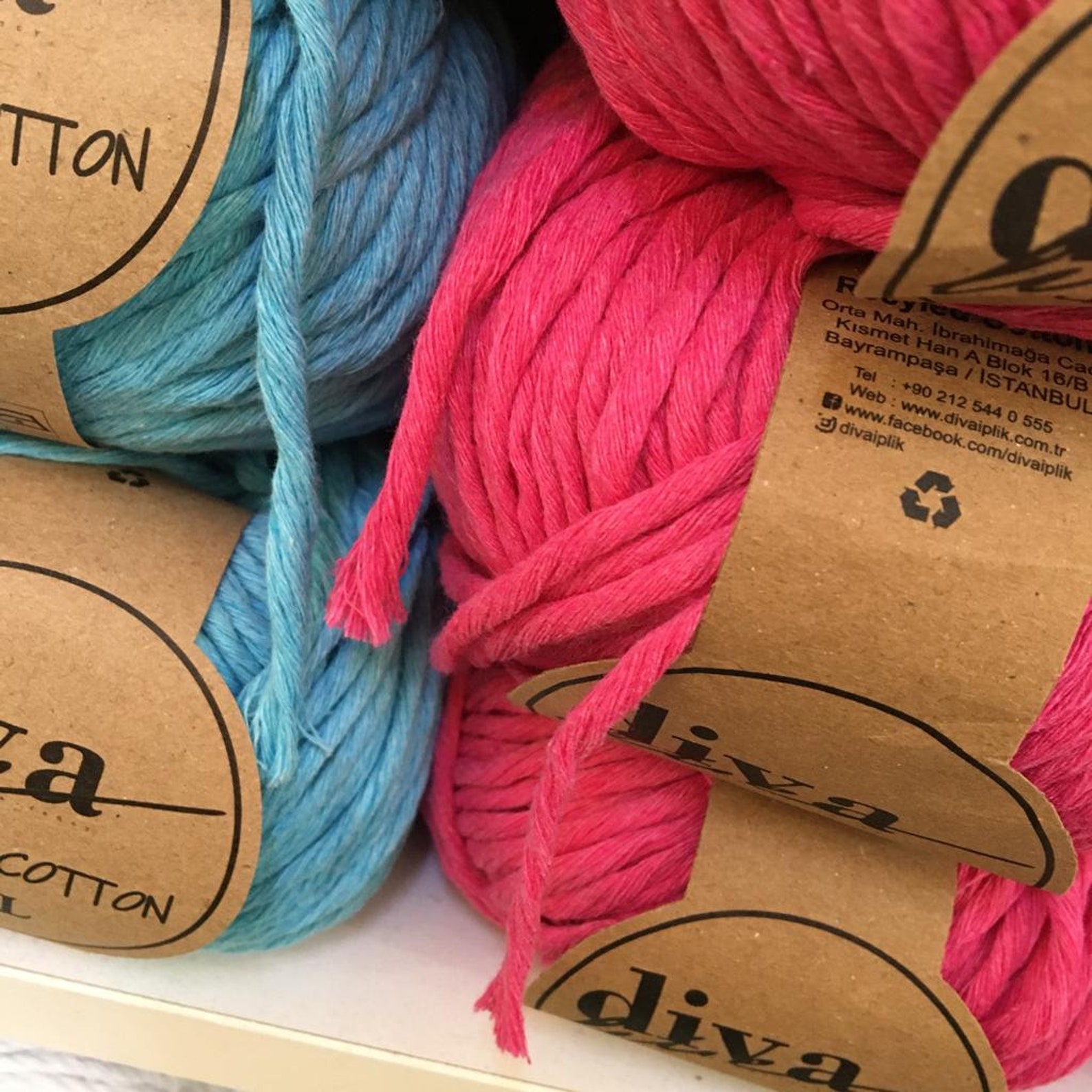 DIVA Natural Cotton XXL Yarn 100 gr / 3.53 oz 70 mt / 76.5 Etsy