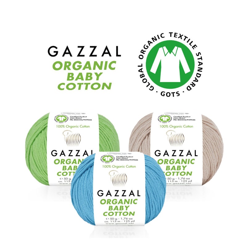 Gazzal Organic Cotton Yarn Organic Baby Cotton Yarn Gazzal Certified Organic Baby Cotton Yarn zdjęcie 3