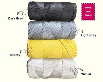 Cordón de macramé de poliéster de 2 mm, hilo resistente a las manchas para tejer y crochet (150 m)
