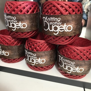 Bugeto 編み物用レザー風糸、Bugeto 編み物用レザー糸、Bugeto バルク糸、レザーバッグ編み糸、レザー風糸