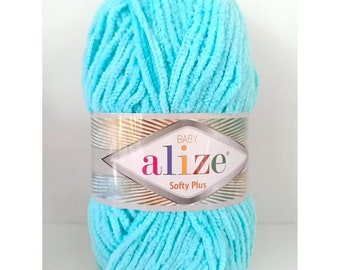 Alize Softy Plus Yarn.Soft yarn..chunky yarn.Bulky Yarn. Baby soft Yarn Velvet Yarn