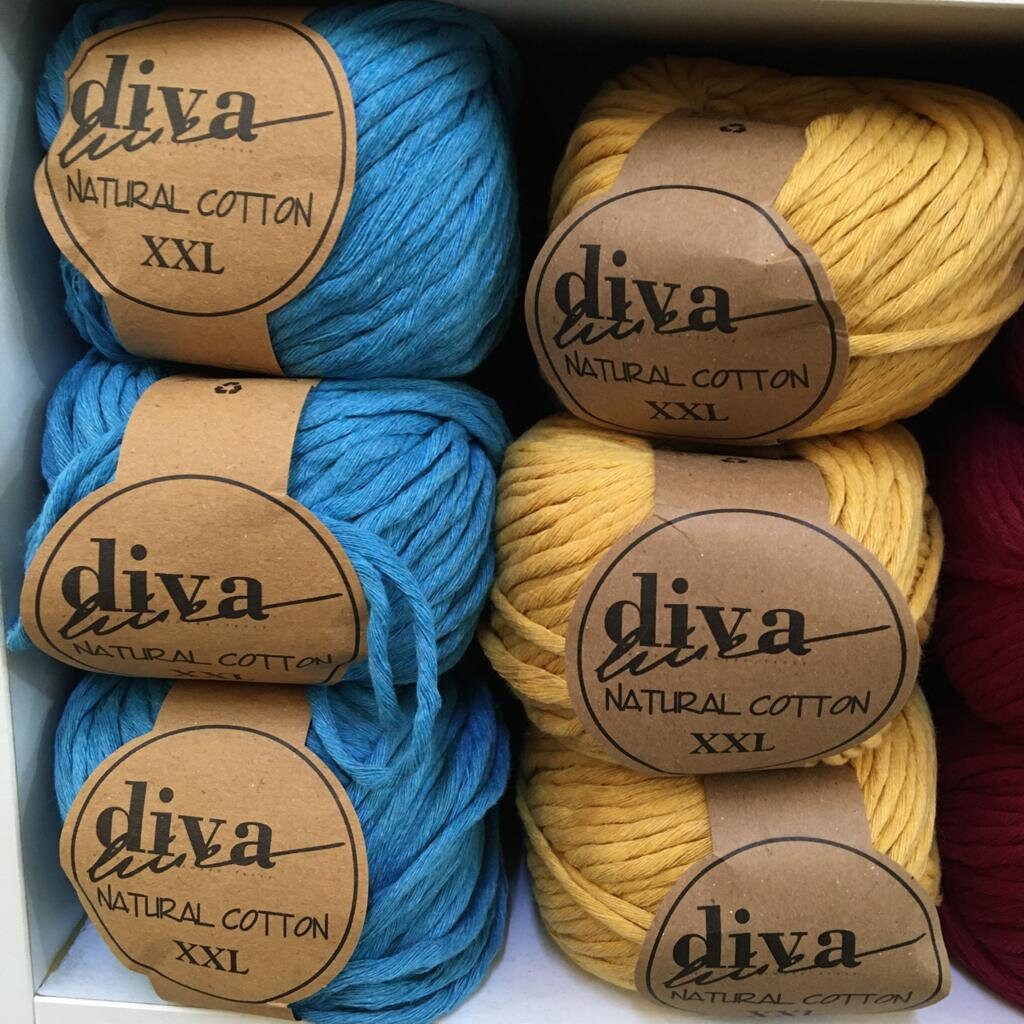 DIVA Natural Cotton XXL Yarn 100 gr / 3.53 oz 70 mt / 76.5 Etsy