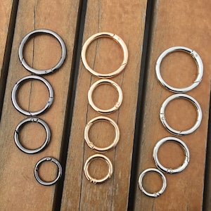 Round Spring Carabiner, Spring Round Circle Ring, Ring Push Gate, Spring Gate, O Clasp, Key ring Buckle, spring holder clasp for Handbags