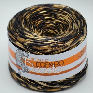 Metallic Leopard Crochet Yarn for tShirt – Polyester Metallic Leopard Rope – Colorful Shining Yarn - New Colors of Metallic tshirt Yarn