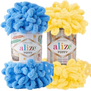 Alize Puffy yarn,Big  Loopy yarn, Fingers knitting yarn, fluffy ,chunky yarn,bulky yarn,soft yarn. like suede, Blanket Yarn,TV blanket yarn