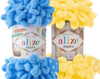 Alize Puffy yarn.Big  Loopy yarn. Fingers knitting yarn .  fluffy yarn. chunky yarn.bulky yarn.baby soft yarn. like suede